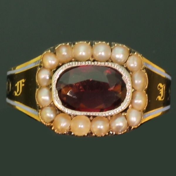 Gold Georgian antique mourning ring in memory of Mary Ann Edmonds 1806-1822 (image 8 of 20)